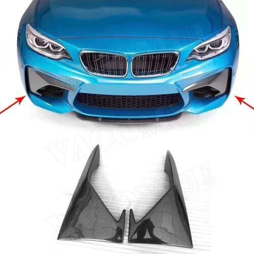 2pcs for 2 Series Carbon Fiber Front Bumper Fog Splitters Apron Flaps for BMW F87 M2 Coupe 2 Door 2016 2017 2018 Car Prodection