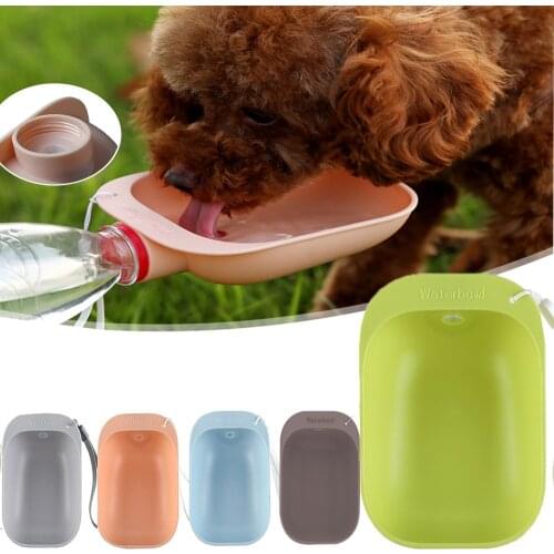 Portable Dog Cat Puppy Travel Water Bottle Drink Feeder Bowl For Small Large Dogs Outdoor Water Bottle Bowl Pet Supplies