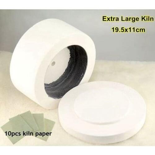 Professional Extra Large Microwave Kiln 19.5x11cm Glass Fusing Kiln + 10pcs Kiln Paper