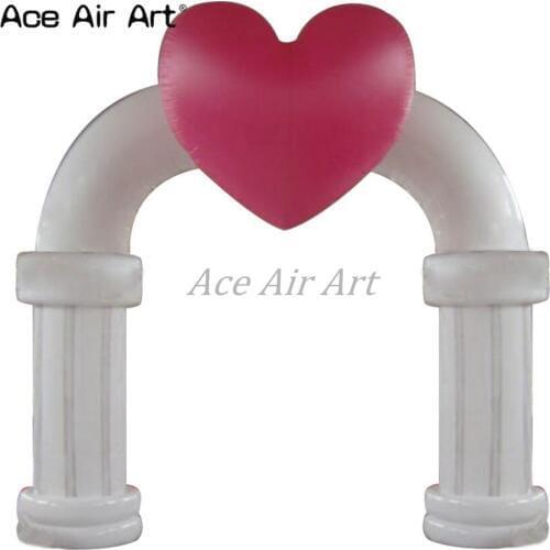 Manufacture 3.5m W beautiful roman style inflatable heart arch Inflatable wedding arch/archway for Bridal Party decorations