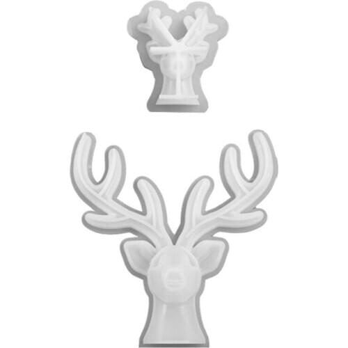 DIY Crystal Epoxy Mirror Stereo Antler Ornament Silicone Mold Can Be Handmade Aromatherapy Gypsum Soap