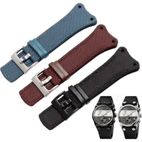 Watchbands For C-K EAGER K4B384B3 K4B371B6 K4B371B3 Strap Watch Accessories Nylon Leather Watch Bracelet Watch Band Watch Belt