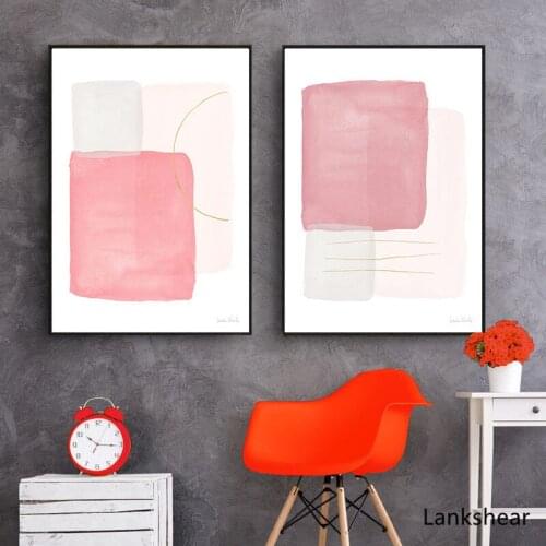 Pink Abstract Prints and Posters Home Decor Nordic Modern Canvas Painting Wall Art Drawing Picture For Living Room Home Decor