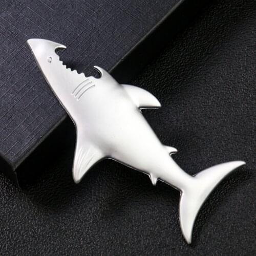 Cute Shark Creative Beer Bottle Opener Alloy Wine Opener Multi-function Interesting Toys Fridge Magnet Decoration