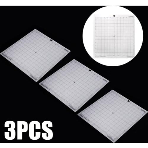 3pcs 12*12" Replacement Cutting Mat Transparent Adhesive Mat with Measuring Grid Engraving Board DIY