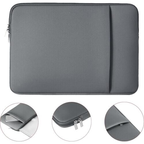 Rainyear Laptop Bag Sleeve Notebook Case Pocket For Acer ASUS HP Dell For Tablet PC Mackbook Air iPad 11 13 14 15 15.6 inch Grey