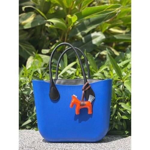 EVA Shopping Bag Color Silicone Handbag Women Fashion Simplicity Wear Resistant Tote Bag Yellow Color 2021