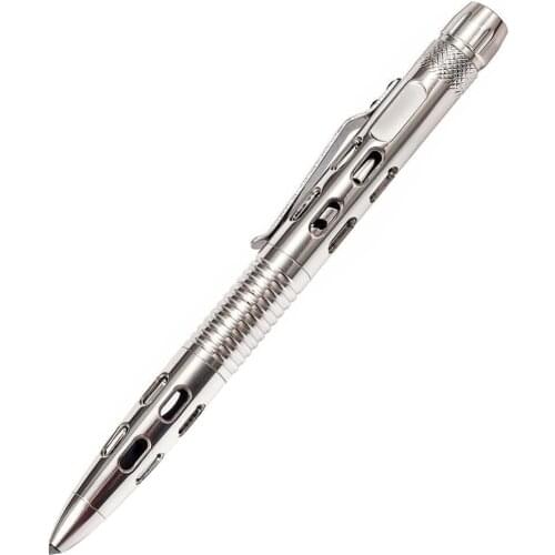 Self Defense Tactical Pen Stainless Steel Survival Tool with LED Flashlight Indoor Entertainment for Camping Hiking Outdoor Tool