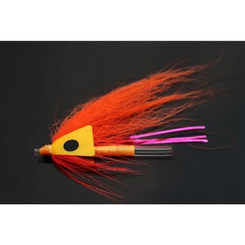 Tigofly 24 pcs/lot Orange Feather Tube Fly Streamer Fly Salmon Trout Steelhead Fly Fishing Flies Lures