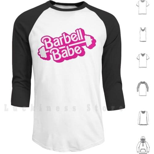 Barbell Babe Doll Logo Hoodie Long Sleeve Barbell Babe Babe Chick Girls Princess Pink Fuchsia Gift For Her Girls Who