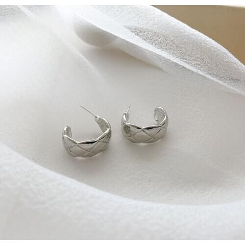 Vintage Rhombus Cross Stud Earring Round Circle Geometric Ear Jewelry For Women Summer Best Gift Wholesale