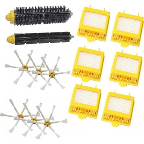 High Quality 1 Bristle & Flexible Beater Brush & 6 Hepa Filter & 6 Side Brush kit for iRobot Roomba 700 Series 770 780 790