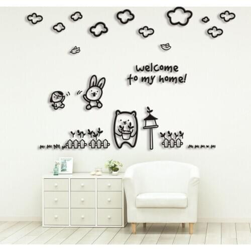 WS127 Welcome Home 3D Acrylic Wall Stickers Living Room Bedroom Room Wall Decorations Decoration Wall Stickers Self-Adhesive
