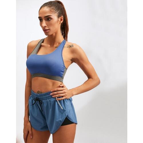 Ladies Sports Bra Fitness Training Running Shockproof Underwear Cross Shoulder Strap Quick Dry Cami