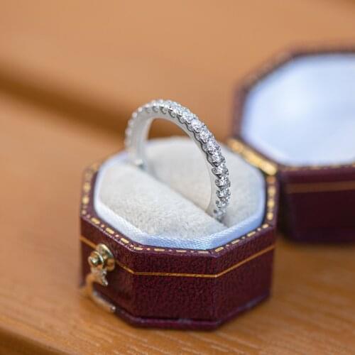 925 Sterling Silver Women Ring Anniversary Round SONA Diamond Engagement Fine Jewelry