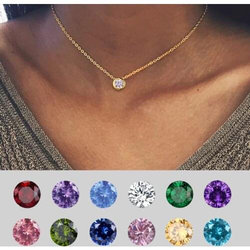 JUJIE Fashion Crystal Pendant Necklace For Women 2021 Valentines Day Gifts Stainless Steel Necklaces Bijoux Friend Jewelry