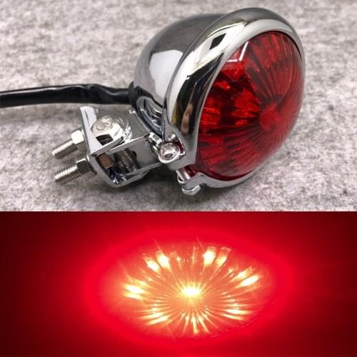 1PC Vintage Universal Motorcycle Rear Light LED Lamp Aluminum Motorbike Tail Brake Indicator For Cafe Racer Honda Yamaha Ducati