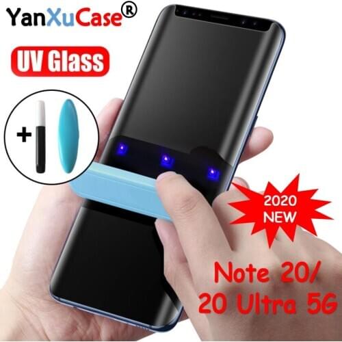 10Pcs/Lot UV Tempered Glass For Samsung Galaxy Note 20 Ultra 5G Full Liquid Screen Protector For Samsung Note 20 5G UV Glass