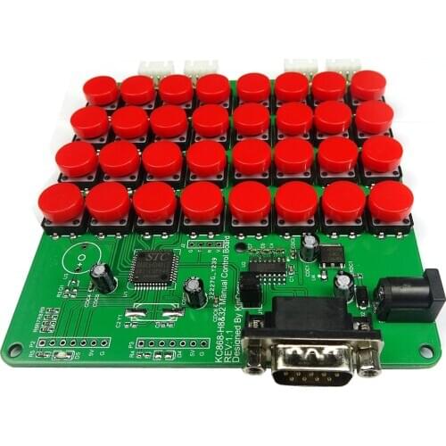 32 Buttons Self Reset Manual Switch Control Keyboard for Kincony Smart Home Automation Module Controller with RS232 Cable