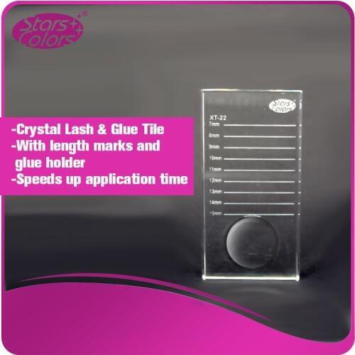 5 pieces/lot Crystal 2 functions Glass eyelash holder Makeup Tools Crystal with length marks and glue holder