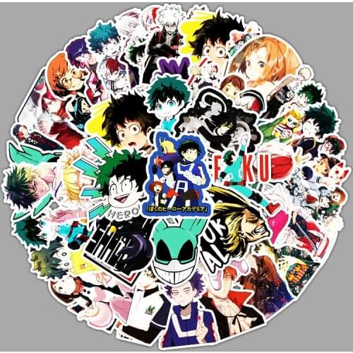 50pcs/pack Anime Hero Academy Cartoon Graffiti Sticker Luggage Laptop Car Refrigerator Guitar Decoration Sticker Toy