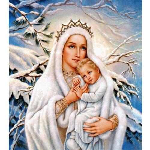 Diamond Painting Full Drill square/round Virgin And Child Mosaic DIY Diamond Painting Cross Stitch Embroidery Home Decor