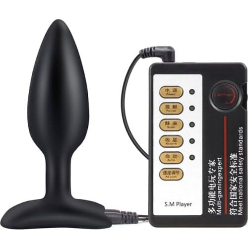 Electric Shock Anal Plug Prostate Stimulator Conductive Silicone Butt Plugs Sex Toys For Unisex Electro Stimulation Anus Stopper