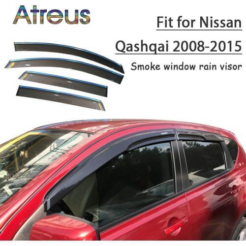 Atreus 1set ABS For 2018 2017 2016 2015-2008 Nissan Qashqai Accessories Car Vent Sun Deflectors Guard Smoke Window Rain Visor