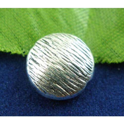 Zinc metal alloy Spacer Beads Round silver color StripeColor Plated About 10mm Dia,Hole:Approx 1.6mm,6 PCs new