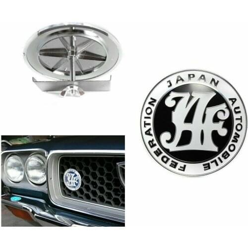 Black JAF Logo Japan Automobile Federation JDM Car Grille Emblems Badge