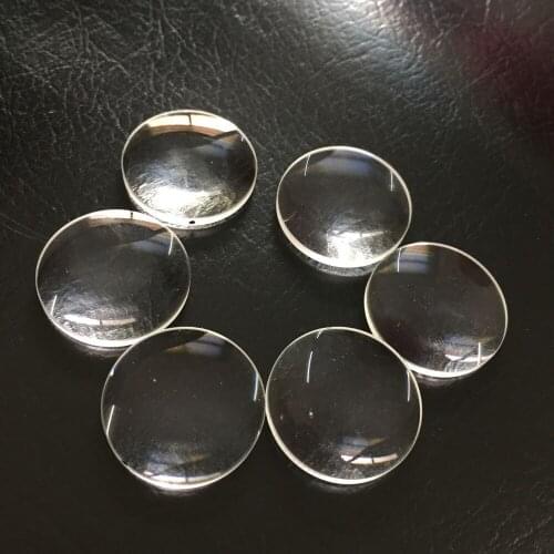 Defective 6 PCS 24mm Circle Double Convex Lens Magnifier Optical Glass Prism for Decoration DIY Physical Optics Experiment