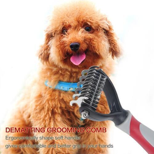 Double-sided dual use pet open knot comb Arc comb teeth cat dog untie comb TPE, PP material massage comb