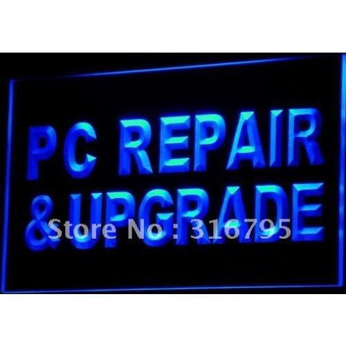 I526 PC Repair & Upgrade Computer NEW LED Neon Light Light Signs On/Off Switch 20+ Colors 5 Sizes