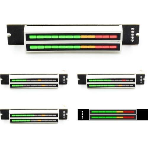 Mini Dual 12 Level indicator VU Meter Stereo Amplifier Board Adjustable light Speed Board With AGC Mode Diy KITS Connector