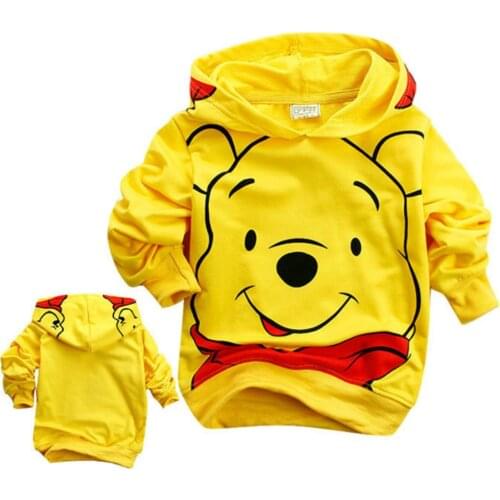 Cartoon Edward Bear Vigny Winnie the Pooh Print Baby Boy Girl Casual Sweatshirt Kid Hoodies Long Sleeve T Shirt Children Clothes