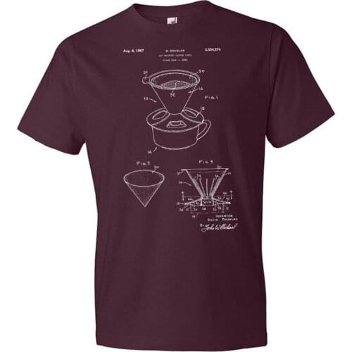 T Shirts Fashion 2019 Pour Over Coffee Maker T-Shirt Coffee T-shirt Barista Shirt Coffee Shop Patent Crew Neck Men Short-Sleeve