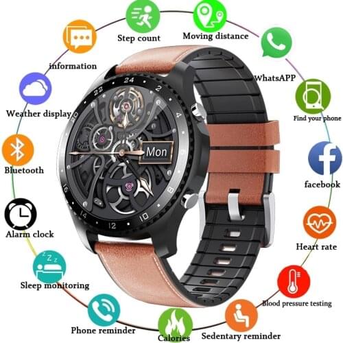 New Mens Smart Watch Sports sleep Heart rate Blood pressure Information reminder Call answering Waterproof watch