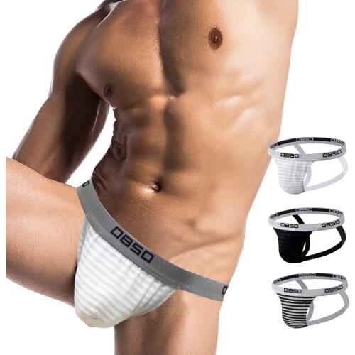 New Thongs Cotton Sexy Underwear Low Waist Jockstrap Men Bikini Sissy Lingerie Mens Thong Penis Comfortable Gay Panties BS3118