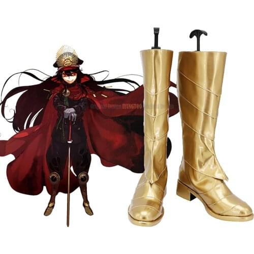FGO Oda Nobunaga Golden Shoes Cosplay Fate Grand Order Oda Nobunaga Cosplay Boots Customized Shoes for Unisex