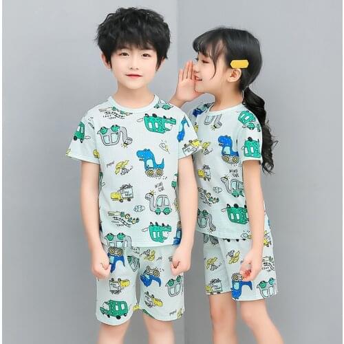 Baby Girls Pajamas Suits 2 5 8 11 Years Children Clothes Sets Girl Clothes Sets T-Shirts Pant Sleepwear 100% Cotton Pajamas