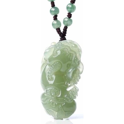 Natural hetian jade handcarved brave troops pendant simple retro pendant temperament jewellery fashion for women men