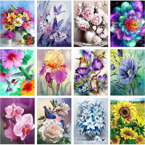 Full Mosaic Pattern 5D DIY Diamond art Embroidery home decoration Flower diamond painting cross stitch New Year gift