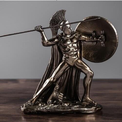 Retro Greek God of War Sparta Crafts European Style Living Room Wine Cabinet Office Decorations Figurines & Miniatures
