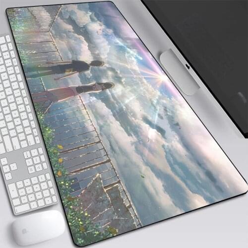 80x30cm Rubber Mouse Pad Keyboard Computer Mat for Girl ANIME Weathering With You Mouse Pad Gamer with Lock Edge Game PadMouse