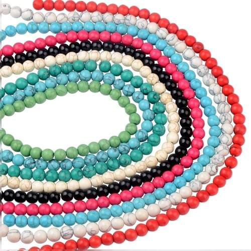 Synthetic Colorful Turquoises Stone Beads for Bracelet and Necklace Jewelry Making