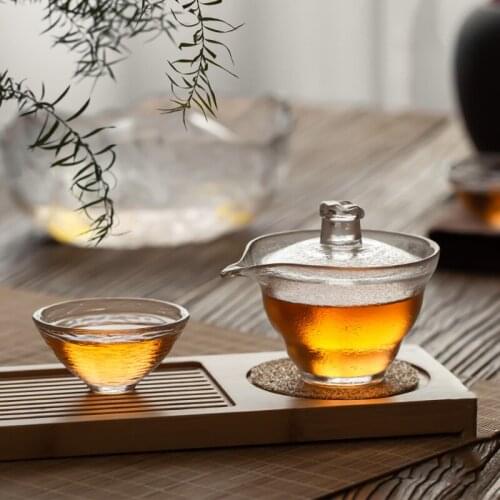 Japanese style glass tea cup handmade Kung Fu tea set heat-resistant teapot and cup set transparent wine glass Eco-Friendly