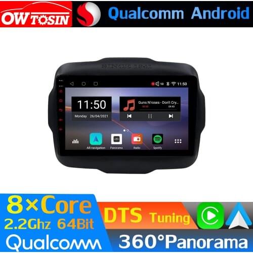 Qualcomm 8Core Android Car Multimedia For Jeep Renegade 2014-2018 360 Panoramic 4G LTE WiFi Radio GPS CarPlay Head Unit HDMI DTS
