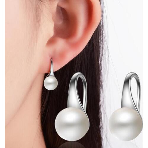 YANHUI Natural Pearl Earrings 925 Sterling Silver Stud Earrings Gift For Women Cute High Heels Shape Earrings Fashion Jewelry
