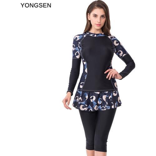 Women Islamic Muslim Swimwear Burkinis Swimming Long Sleeve Muslim Swimsuit Plus Size Swimwear Maillot de bain femme Musulmane