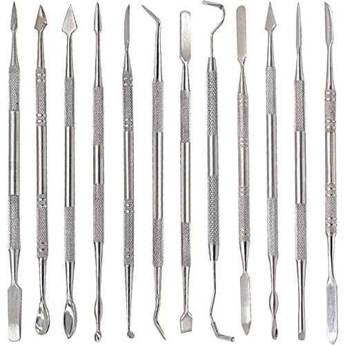 12 Pcs Wax Knife Kit Carve Clay Sculpture Tool Blade Pottery Clay Metal Carving Modeling Set of Tools Dental Jewelry Making